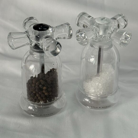 Cole & Mason Tap Salt and Pepper Mill Set Salt And Pepper Shaker Faucet Tap Top - Picture 4 of 8